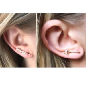 Mismatched Herkimer Diamond Ear Crawlers